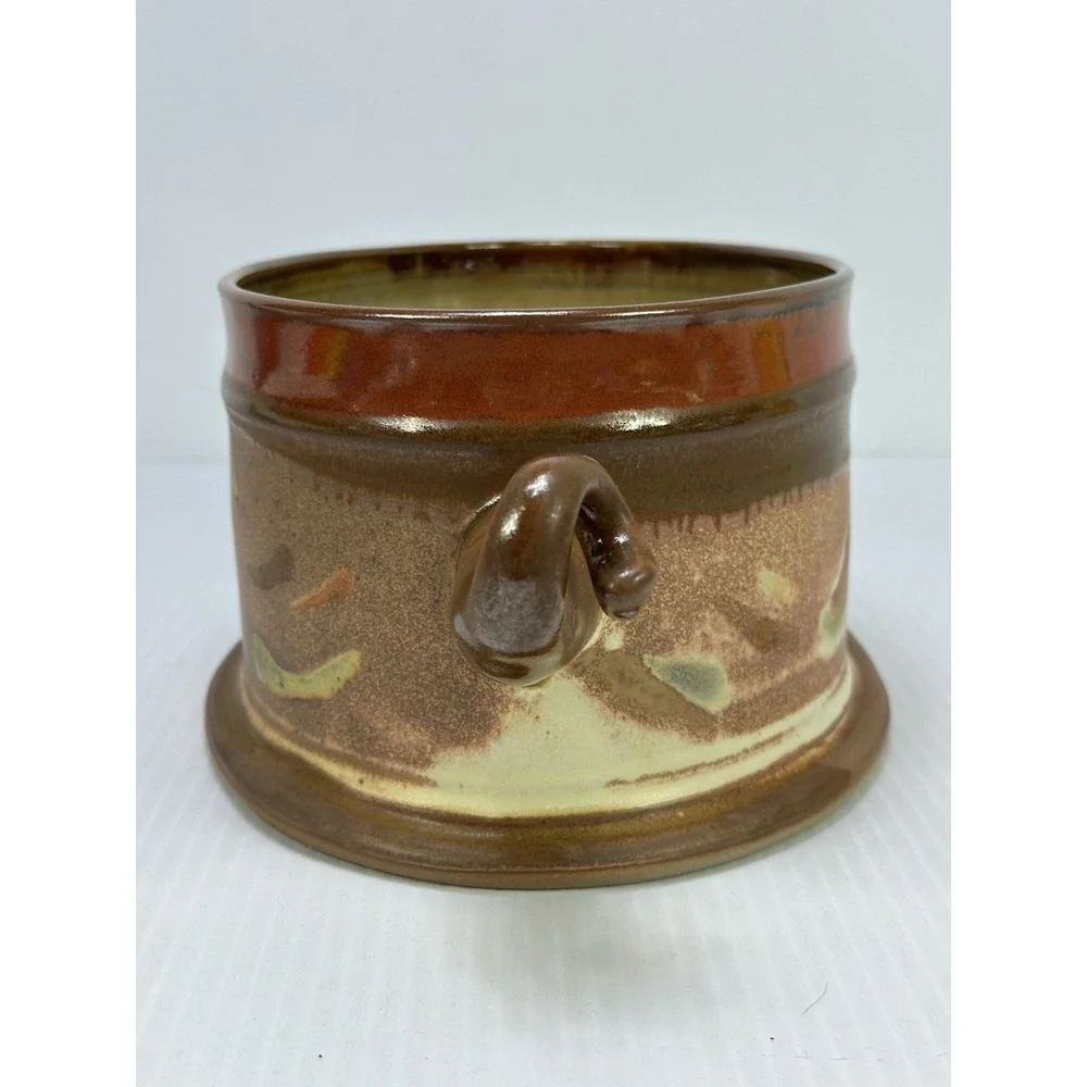Lloyd Hamovit 2Rivers Two Rivers‎ Pottery Casserole Dish Handmade Curly Handles